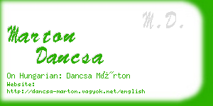 marton dancsa business card